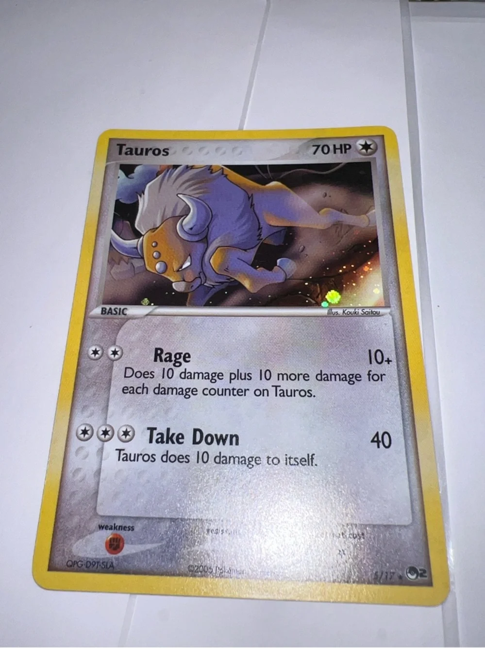 Pokemon Tauros Trading Card – Yellow Border